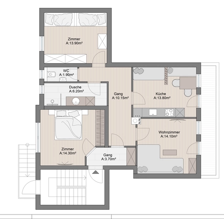 Apart Frieda - Grundriss - Ferienwohnung am Gerlosberg im Zillertal